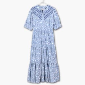 Embroidered Puff-Sleeve Midi Dress in Cottage Garden by Madewell